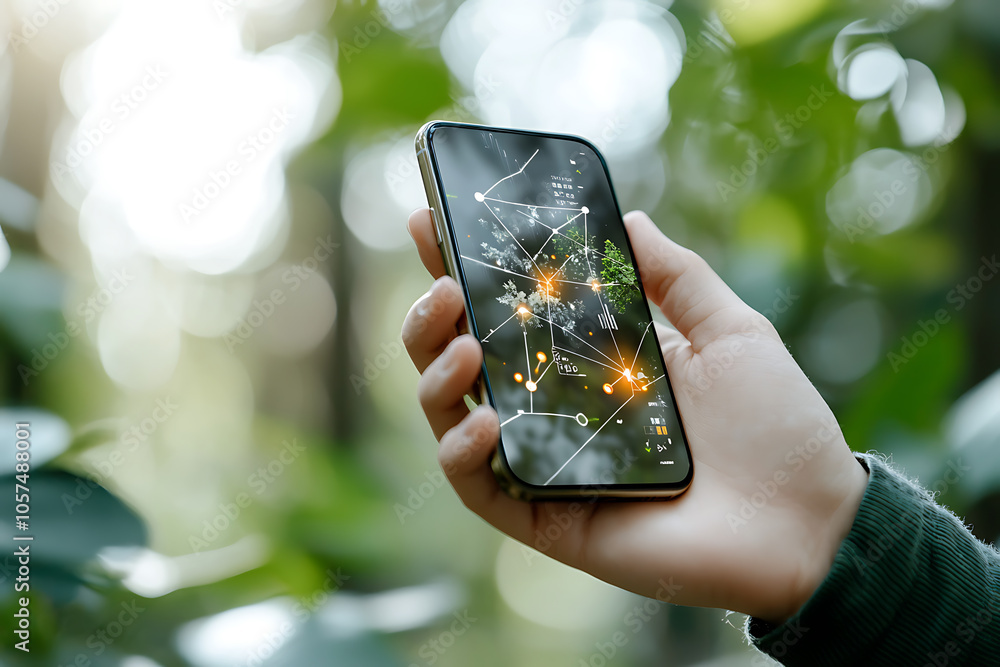 Aufkleber exploring the intersection of technology and environmental science scientists utilize augmented real