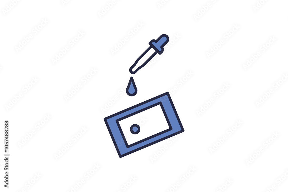 Poster microscope slide icon. related to biologic. suitable for web site, app, user interfaces. flat line i