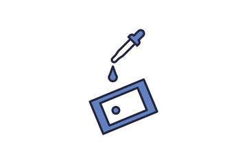 Microscope slide icon. Related to biologic. suitable for web site, app, user interfaces. flat line icon style