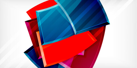 Colorful geometric abstract shapes. Illustration For Wallpaper, Banner, Background, Card, Book Illustration, landing page