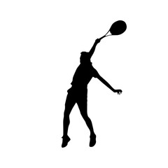 Silhouette of a man playing tennis
