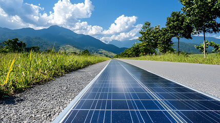 Innovative solar roads transforming mountain paths into sustainable energy sources for future travel