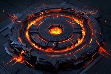 Fantasy forge with glowing embers and enchanted flames, where magical weapons are crafted, capturing the mystical power of heat in fantasy settings, symbolizing creation and magic