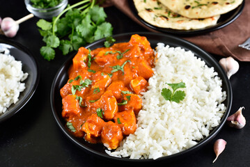 Indian chicken curry with rice