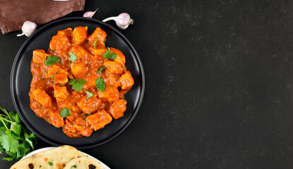 Indian chicken curry on plate