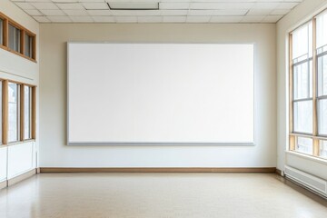 Fototapeta premium a blank school wall in a classroom for a mockup photo of a banner 
