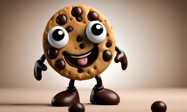 3d cookie cartoon character mascot digital art