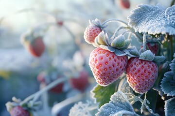Cold weather affects strawberry plants in autumn.