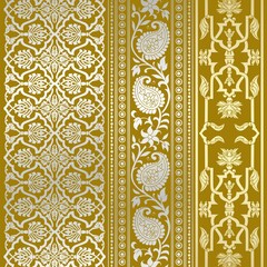 wedding card design, traditional paisley floral pattern , royal India	