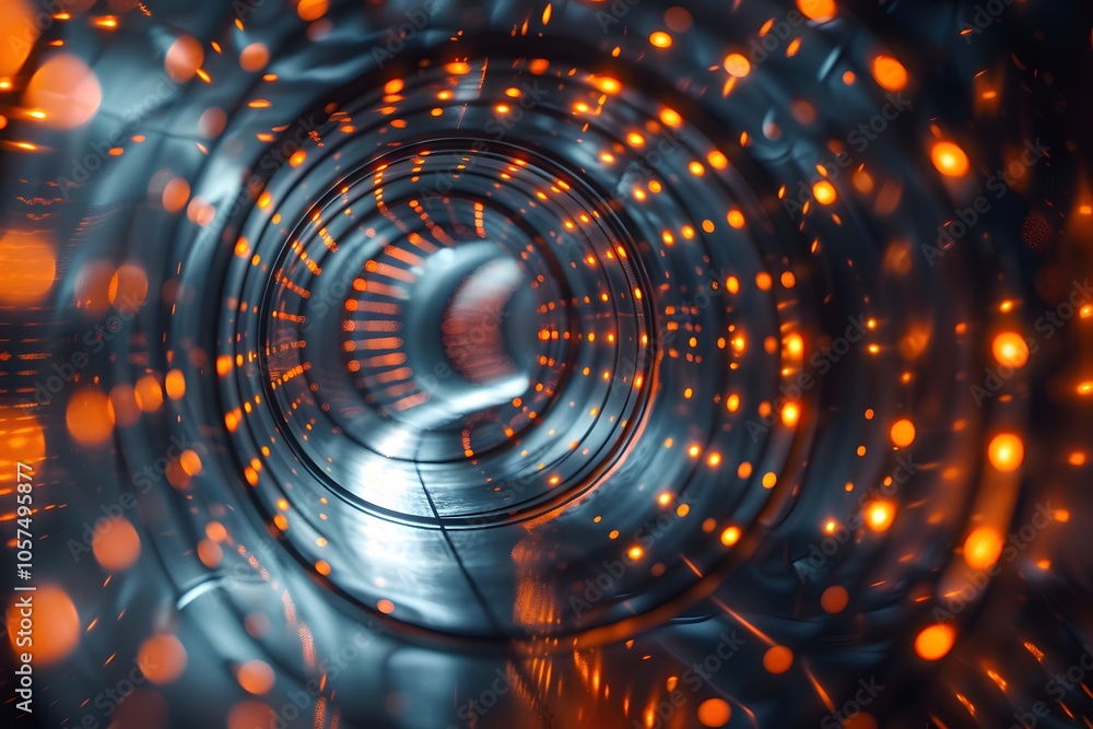 Poster mesmerizing tunnel of light: a journey through vibrant patterns and colors