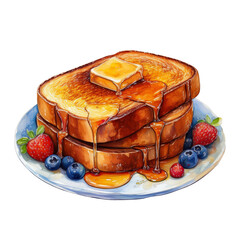 French Toast, Watercolor illustrations