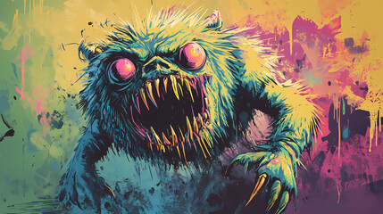 Creepy scary monster. Mutant Creatures. Illustration
