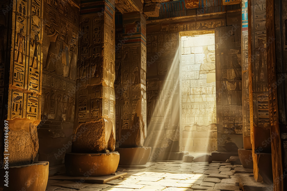 Poster room with a lot of pillars and a window that lets in sunlight. the room is empty and has a lot of li