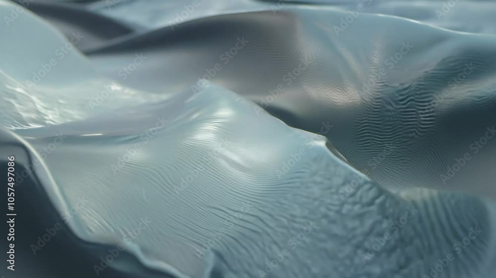 Poster close-up video of shimmering, undulating waves with intricate textures