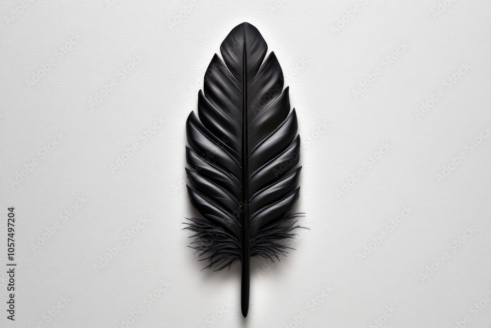 Poster minimalist design of a feather quill with fine lines, capturing the elegance of traditional craftsma