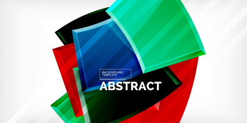 Colorful geometric abstract shapes. Illustration For Wallpaper, Banner, Background, Card, Book Illustration, landing page