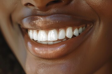 Fototapeta premium Radiant Smile Showcasing Healthy Teeth and Glossy Lips