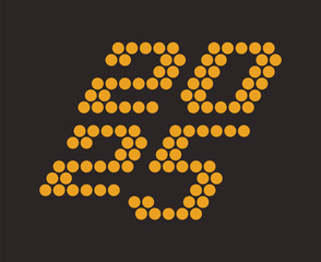 Happy New Year 2025 Abstract Orange Pixel Points Typography Design Vector Illustration