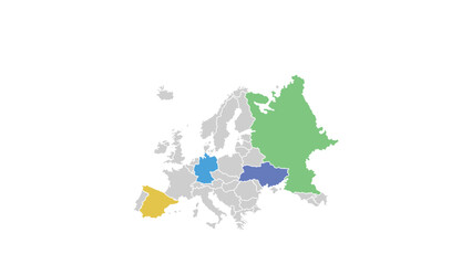 Europe map infographic presentation layout fully editable.