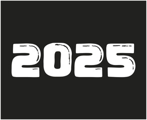Happy New Year 2025 Abstract Gray And White Typography Numbers Design Vector Illustration