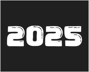 Happy New Year 2025 Abstract Gray And White Typography Numbers Design Vector Illustration