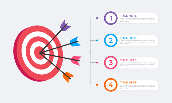 Target Infographic with 4 Steps
