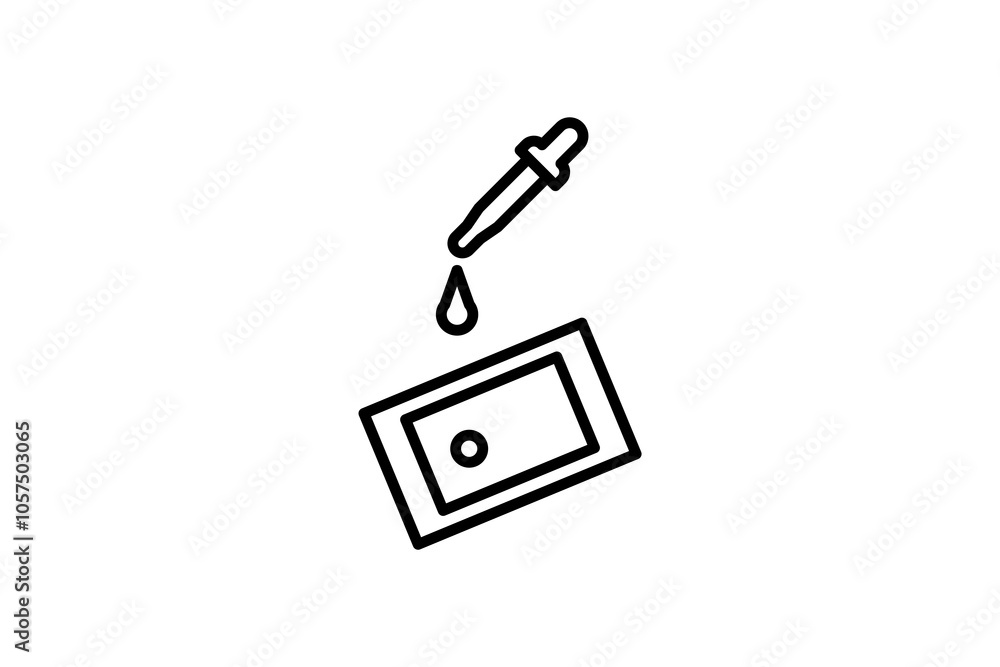 Poster microscope slide icon. related to biologic. suitable for web site, app, user interfaces. line icon s