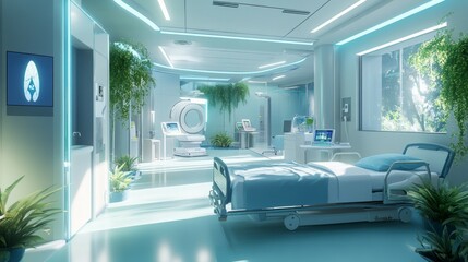 hospital room with futuristic design