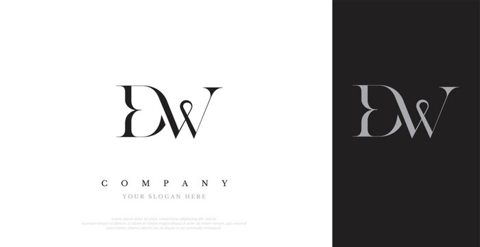 Initial DW Logo Design Vector 