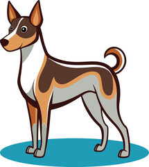 A Catton dog standing flat  illustration on transparent background.
