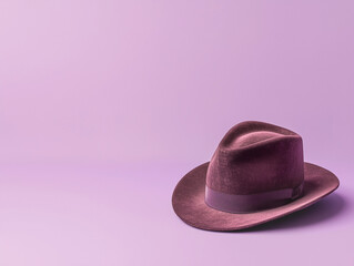 Stylized hat isolated on a plain light purple background