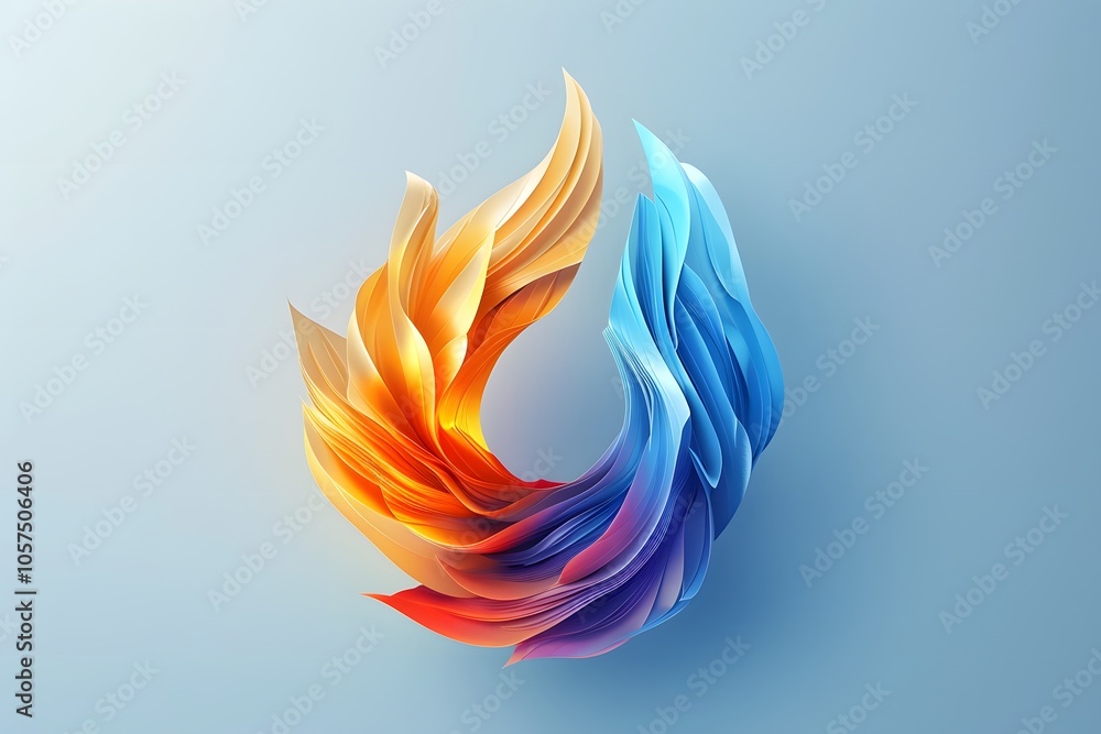 Poster dynamic flow of colorful waves in abstract design