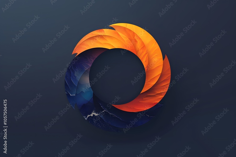 Poster abstract circular design with vibrant colors and textures