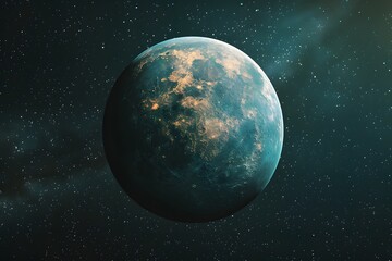 Fototapeta premium A Stunning View of a Distant Planet Surrounded by Stars