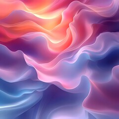 Obraz premium A mesmerizing abstract wave pattern in vibrant hues of pink, purple, and blue, creating a sense of fluidity and tranquility, perfect for digital backgrounds or artistic projects.