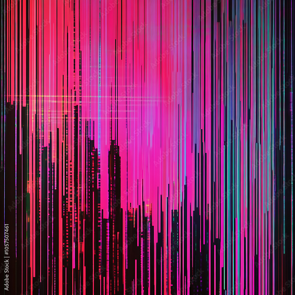 Poster digital scan lines feedback warp digital glitch background