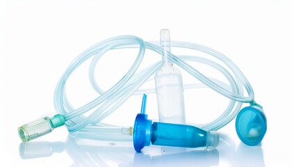 Nasal Cannula on White Background Isolated. Full Shot of Medical Devices.