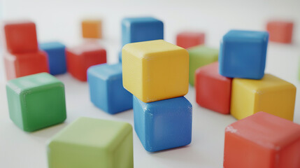 Soft Blocks baby toy isolated on pure white background