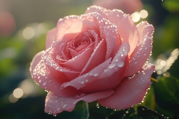 close up leaves rose flower with bokeh 
