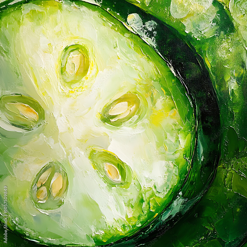 Poster Cucumber slice closeup