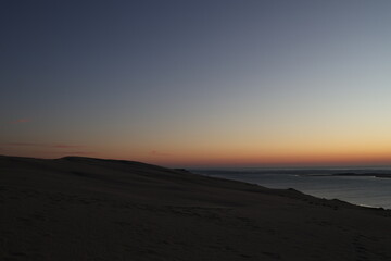 Coucher de soleil sur le bassin d'Arcachon en France