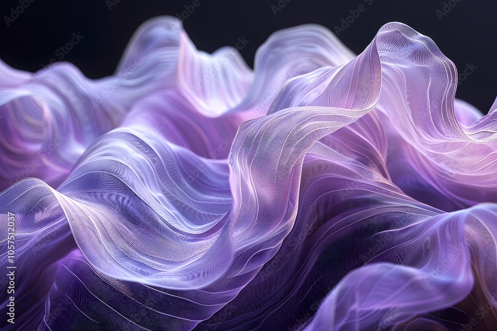 Poster ethereal waves of light and color in abstract form