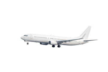 Take off white passenger plane isolated