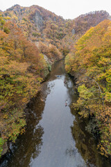 北海道　札幌　定山渓　秋　紅葉