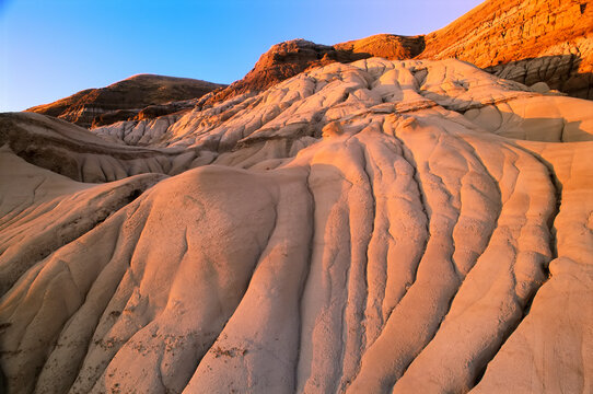 Rock patterns of the Hoodoos in the Badlands of Alberta, near Drumheller; Alberta, Canada