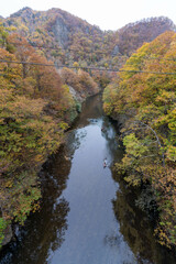 北海道　札幌　定山渓　秋　紅葉