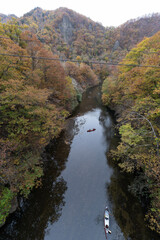 北海道　札幌　定山渓　秋　紅葉