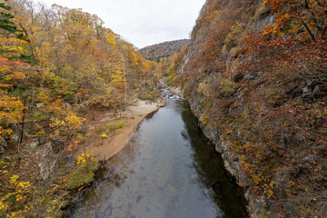北海道　札幌　定山渓　秋　紅葉