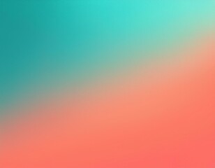 ターコイズブルーとピンクオレンジのやわらかいグラデーション
