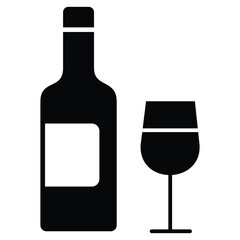 Prohibited Wine Bottle Alcohol-Free Icon Design